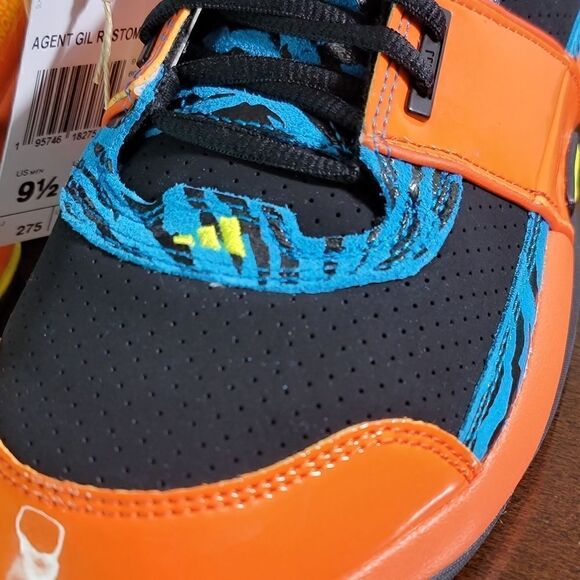 Adidas Agent Gil Restomod Tiger Orange Aqua Black Basketball Shoes 9.5 GY6481 - Picture 10 of 13
